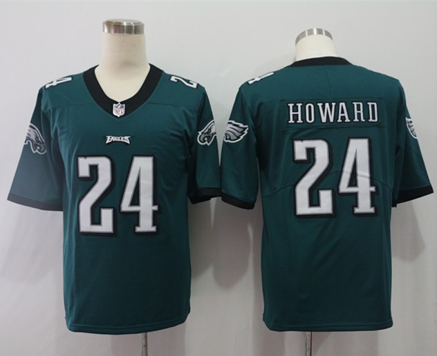 Men's Philadelphia Eagles Jordan Howard #24 Midnight Green Jersey